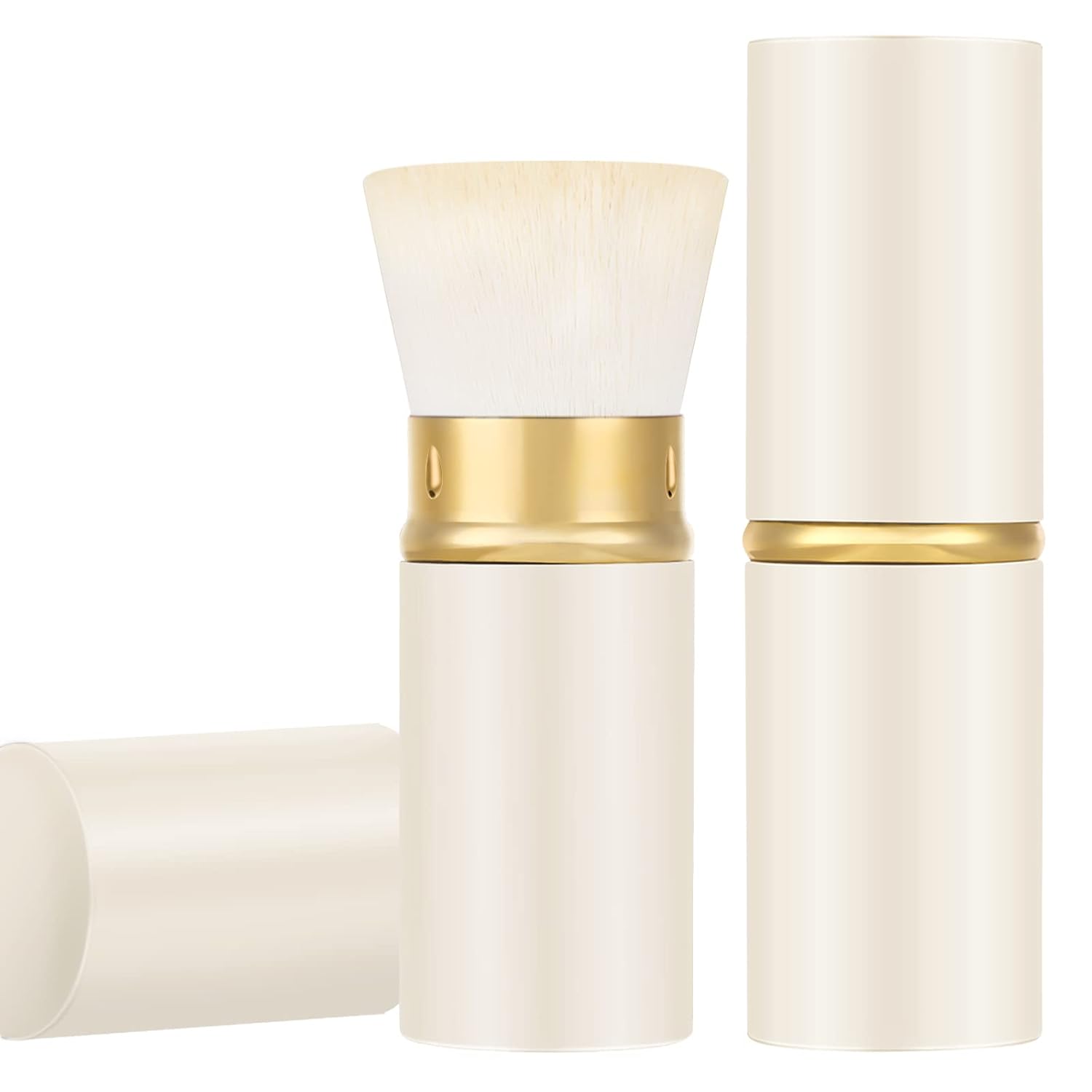 Falliny Retractable Foundation Makeup Brushes, Travel Kabuki Powder Brush Portable Liquid Foundation Sunscreen Brush with Cover for Blending Liquid, Bronzer,Cream or Flawless Powder Cosmetics-Velvo Beauty