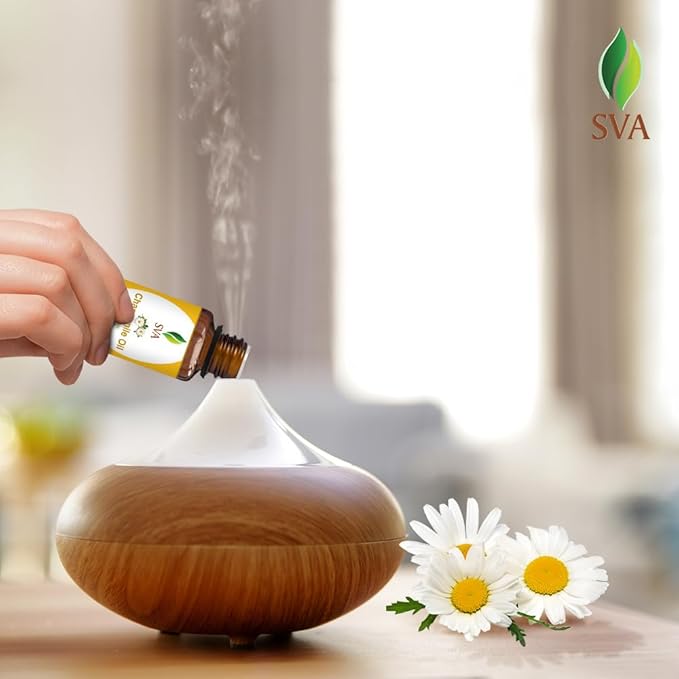 SVA Chamomile Essential Oil – 1/3 Fl Oz – 100% Natural Chamomile Oil - for Diffuser, Hair Care, Face, Skin Care, Aromatherapy, Scalp and Body Massage, Soap and Candle Making-Velvo Beauty