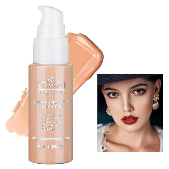 Flawless Matte Liquid Foundation Makeup, Vegan & Cruelty-Free, Liquid Oil-Free Foundation Face Makeup for Combination & Oily Skin, Longwear Medium-Full Coverage (06, 30ml)-Velvo Beauty