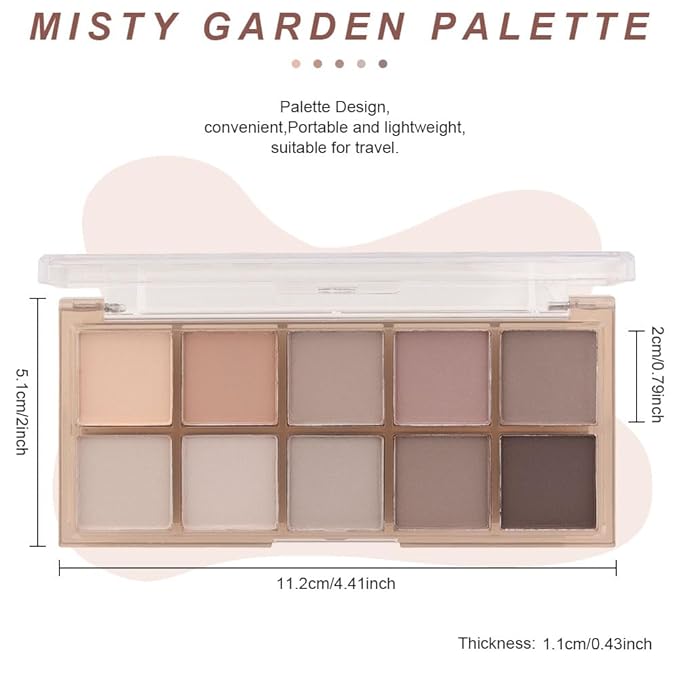evpct 10 Colors Matte Nude Eye Shadow Palette Makeup for Older Women, Nude Brown Pink Cocoa Taupe Mauve Neutral Matte Cream Smokey Mini Eyeshadow Palette for Blue Green Eyes, Contour Makeup Palettes 4-Velvo Beauty