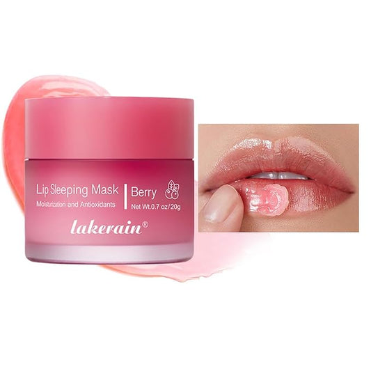 Sleeping Lip Mask, Long-Lasting Nourish & Hydrate Lip Mask, Lip Balm, Lip Oil, Lip Skin Care, Hydrating, Moisturizing Lip Lines Night Sleep Care Lip Anti-chapped Lip Cream (02# Berry)-Velvo Beauty