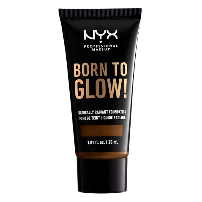 NYX PROFESSIONAL MAKEUP Born To Glow Naturally Radiant Foundation, Medium Coverage - Walnut-Velvo Beauty