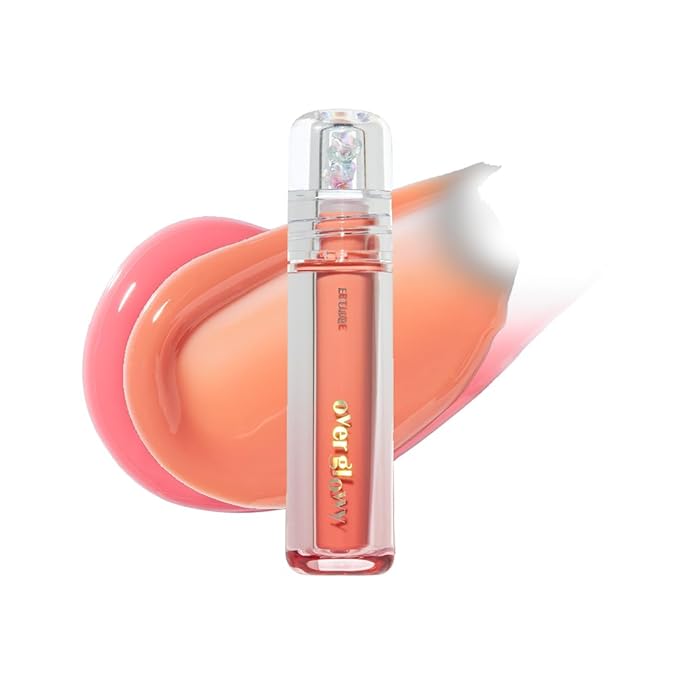 ETUDE Over Glowy Lip Gloss #2 Cotton Candy | Non-Sticky Vegan Lip Tint | Moisturized & Long-lasting Lip Gloss | Daily Tint for Dry Lips, Korean Makeup, K-beauty, Perfect for Gift-Velvo Beauty
