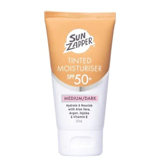 Sun Zapper BB Cream Tinted Moisturiser SPF 50+ Aloe Vera, Kakadu Plum, Jojoba, Vitamin E 50mL 1.69oz (Medium/Dark) Moisturizer Made in Australia-Velvo Beauty