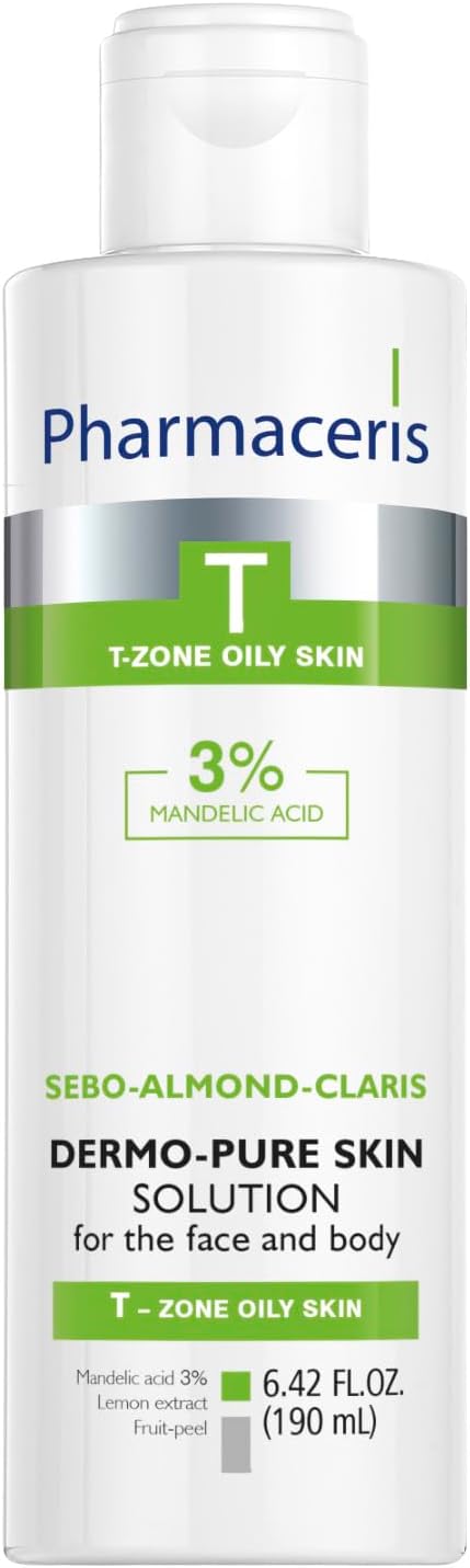 Face & Body Breakout Solution - 3% Mandelic Acid Helps Clarify Blemish & Acne Prone Skin, Face, Back & Chest Pimples Exfoliating & Clearing Treatment, SEBO-ALMOND-CLARIS, 6.42 fl oz-Velvo Beauty