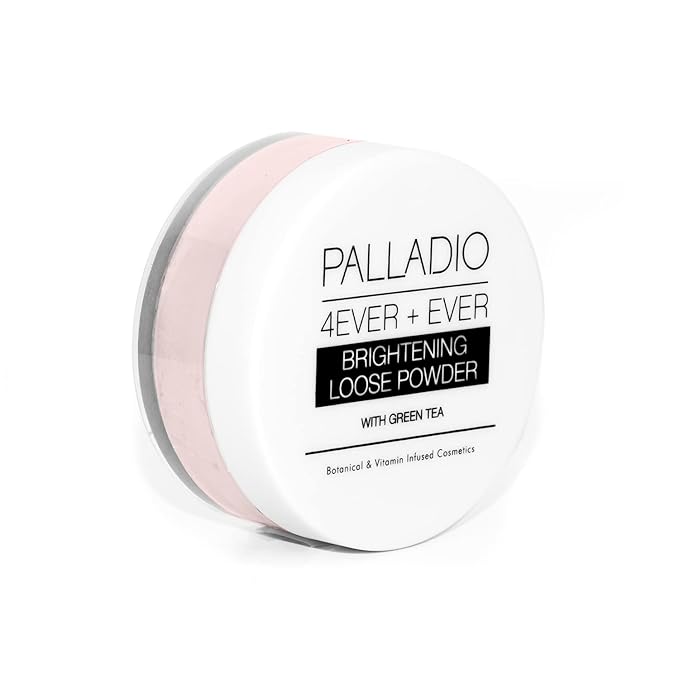 Palladio 4 Ever+Ever Mattifying Loose Setting Powder, Brighten Dark Circles, Lightens, and Creates a Look Of Luminosity, Soft, Radiant Finish All Day Wear, (Brightening Powder)-Velvo Beauty
