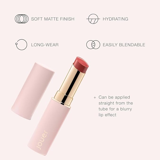 Jouer Balm Bouche Demi-Matte Lip-Karma - Tinted Lip Balm - Hydrating Lip Tint Long Lasting - Matte Lip Color - Jojoba Seed Oil and Shea Butter Formula-Velvo Beauty