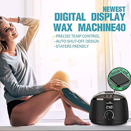 Lifestance Waxing Kit for Women & Men - L2 Digital Wax Pot Warmer, Brazilian & Bikini Hair Removal Kit with 14.1oz Hard Wax Beads & 42 Accessories, Professional for Face, Leg, Eyebrow, Body at Home-Velvo Beauty