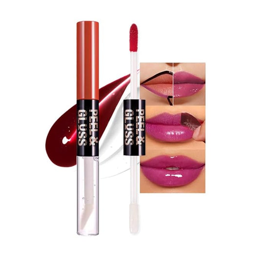 Deep Raspberry Peel Off Lip Gloss Tattoo and Lip Oil, Lip Stain Peel Off Masque - Peel Off Lip Tint ,Long Lasting Waterproof Transfer-proof Lip Mask Lip Gloss Peel Off Lip Liner,Stay Lip Makeup 05#-Velvo Beauty