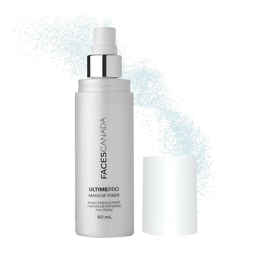Faces Canada UltimePro Makeup Fixer Spray | Keeps Makeup Intact & Long-Lasting | Hydrating, Non-Sticky Mist for Fresh Finish | Lightweight & Refreshing | 1.69 Fl Oz (50ml)-Velvo Beauty