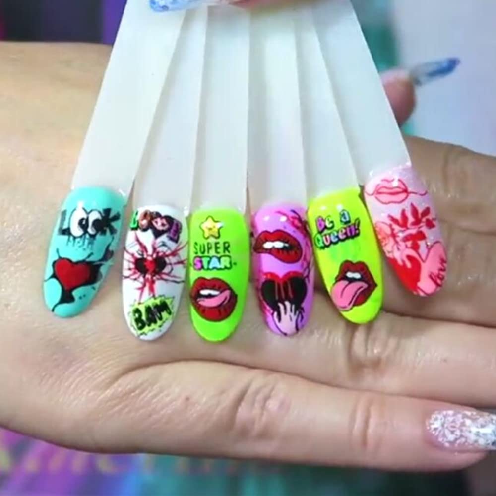 Lips Heart Nail Stamping Plate Kits 2pcs Love Flower Word Design Large Nail Stamp Plate Templates Animal Letter Line Image Stamper Stencils Dog Cat Ghost Halloween Art Stamping Plates Tools-Velvo Beauty