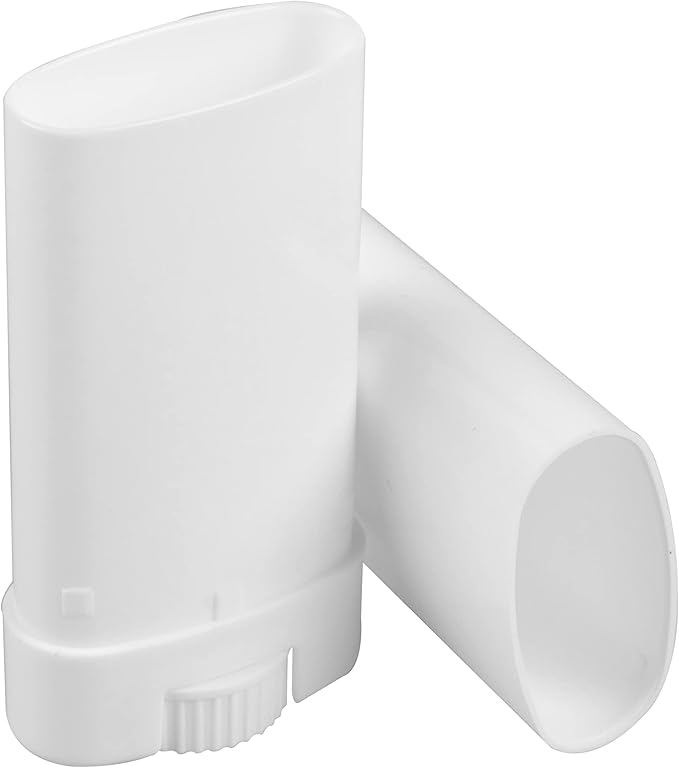 Empty Oval Deodorant Lip Lipstick Balm Tubes Containers Plastic (20-Pack) (15ml, white)-Velvo Beauty