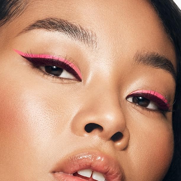 MAKE Beauty Liquid Line Waterproof Liquid Eyeliner Pen. Smudge-Proof Felt Tip for Precise Application of Lines, Wings, and Graphics. Long Lasting Eye Liner - Shade, Pink Star-Velvo Beauty