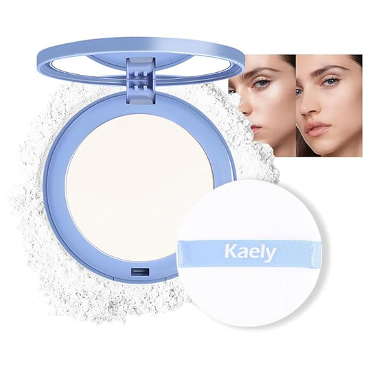 evpct Kaely Oil Control Pressed Face Powder, Get Smooth Flawless Fine Lines and Lightweight Finishing Foundation, Control Shine Long Lasting Waterproof Face Setting Powder Cosmetic, 13 White-Velvo Beauty