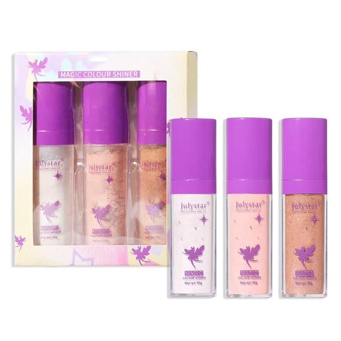 Highlighter Makeup Stick - Patting Powder, Body Glitter Fairy Dust Glitter Fairy Makeup Powder Stick Patting Powder Glitter Contour Blush Powder Face Brightens for Face Body Hair Makeup Kit - 3 Colors-Velvo Beauty