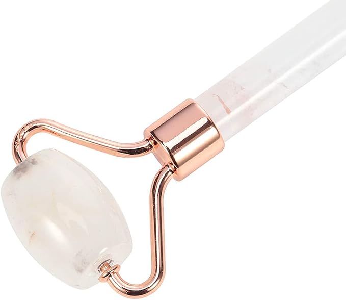 C CRYSTAL LEMON White Natural Face Roller, Jade Gua Sha Sculptor for Aging Wrinkles and Puffiness - Natural White Facial Roller Guasha Tool - Premium Jade Face Roller Cold Roller for Face-Velvo Beauty