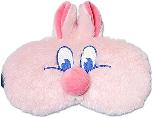PERFECTSIGHT Bunny Eye Masks, Cute Plush Sleep Eye Cover Lightweight Adjustable Eyeshade Faux Fur Mask Cover for Women Men Sleep Travel Nap, Pink Nose-Velvo Beauty