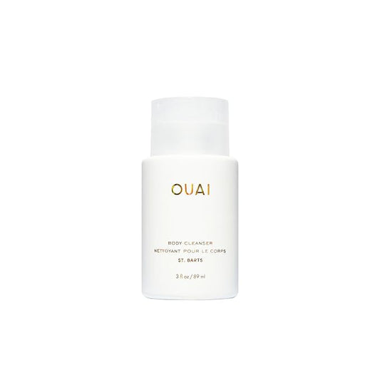 OUAI Body Cleanser, St. Barts Travel Size - Foaming Body Wash with Jojoba Oil & Rosehip Oil to Hydrate, Balance & Soften Skin - Paraben, Phthalate & Sulfate Free Skin Care Products (3 fl oz)-Velvo Beauty
