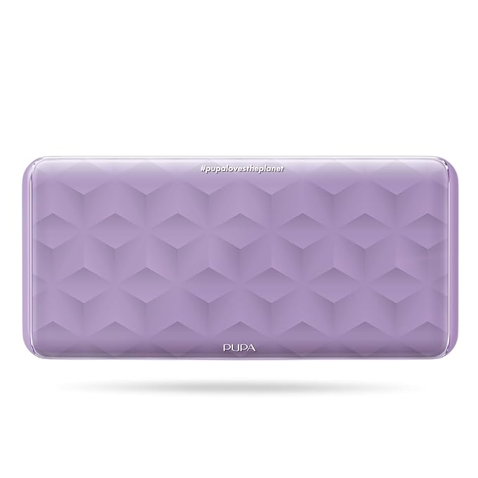 Pupa Milano Make-Up Palette L, 001 Lilac, 0.71 oz - 18 Pan Eyeshadow and Blush Palette, Matte, Shimmer, Metallic Finishes - Blendable Velvety Texture Blush Powder - Talc-Free - Eco-Friendly Packaging-Velvo Beauty