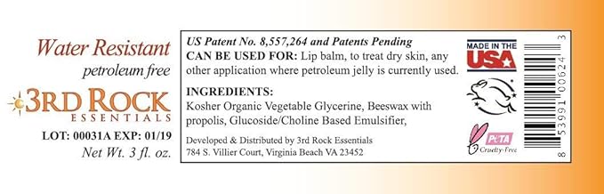 | Nutroleum Non Petroleum Skin Balm | All Natural Chemical Free & Water Resistant Alternative to Petroleum Jelly | All Natural Personal Care (3 oz)-Velvo Beauty