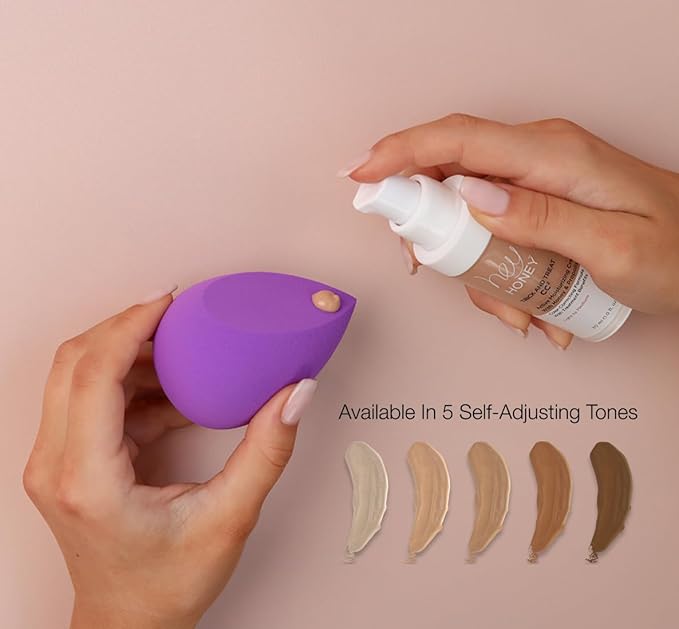 Hey Honey Trick and Treat CC² Cream SPF 46 | Active Moisturizing Color Correcting Cream with Honey & Propolis | Best Cover For Rosacea, Skin Redness & Mature Skin | 1 oz (Tan Tone)-Velvo Beauty