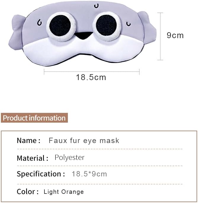 PERFECTSIGHT Fish Sleep Eye Masks, Cute Plush Sleep Eye Cover Lightweight Adjustable Eyeshade Faux Fur Mask Cover for Women Men Kids Sleep Travel Nap, Big Eye Girl, Sacabam-Velvo Beauty