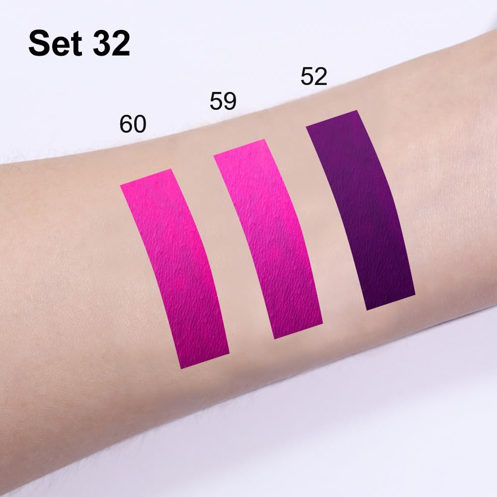 evpct 3Pcs Purple Hot Pink Fuschia Red Matte Lip Liner & Liquid Lipstick Stain Makeup Set for Women, Lip Liner Stain Long Lasting Waterproof Smudge Proof, Cruelty Free Lip Makeup 24 hours originales-Velvo Beauty