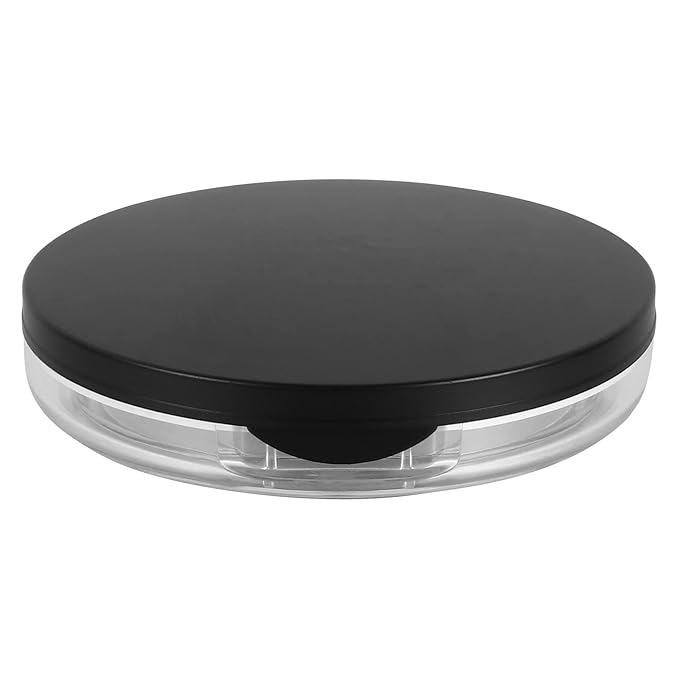 Loose Container 2pcs Loose Containers with Elasticated Net Sifter, Mirror and Puff 5g Loose Compact Case Case for DIY Makeup and Travel ( Black ) Travel Container-Velvo Beauty