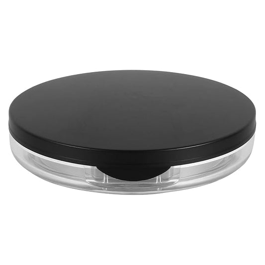 Loose Container 2pcs Loose Containers with Elasticated Net Sifter, Mirror and Puff 5g Loose Compact Case Case for DIY Makeup and Travel ( Black ) Travel Container-Velvo Beauty