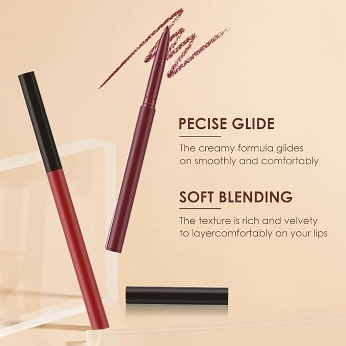 BestLand 6Pcs Matte Liquid Lipstick + Lip Liner Pens Set, One Step Lips Makeup Kits Pigment Velvety Nude Lip Stain Waterproof Long Wear Lip Gloss Make up Gift Set (Vintage Charm Lip Set)-Velvo Beauty