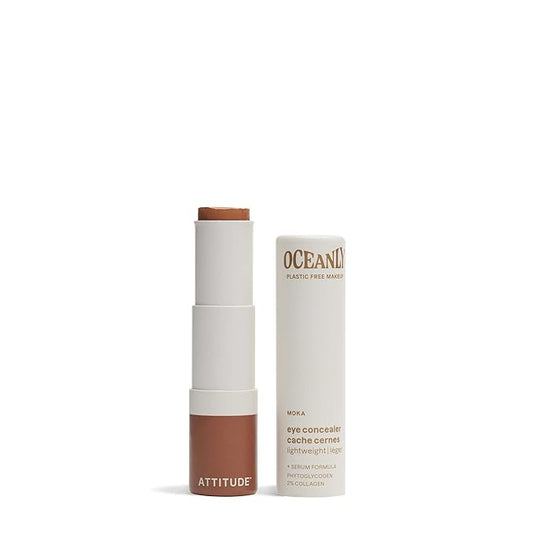 ATTITUDE Oceanly Light Coverage Under Eye Concealer Stick, Titanium Dioxide-Free, EWG Verified, Plastic-Free, Vegan & Cruelty-free Makeup, Moka, 0.2 Ounces-Velvo Beauty