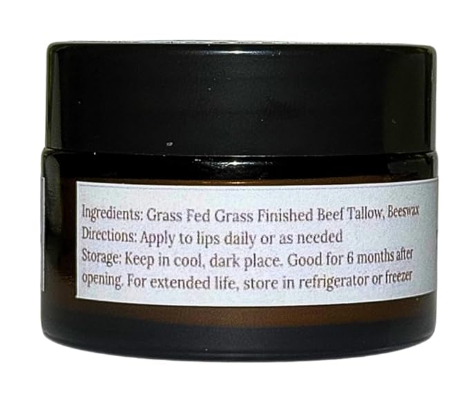 100% Grass Fed Grass Finished Beef Tallow and Beeswax Lip Balm, Face Moisturizer, Body Balm, for Oily, Dry, Sensitive Skin, USA Made-Velvo Beauty