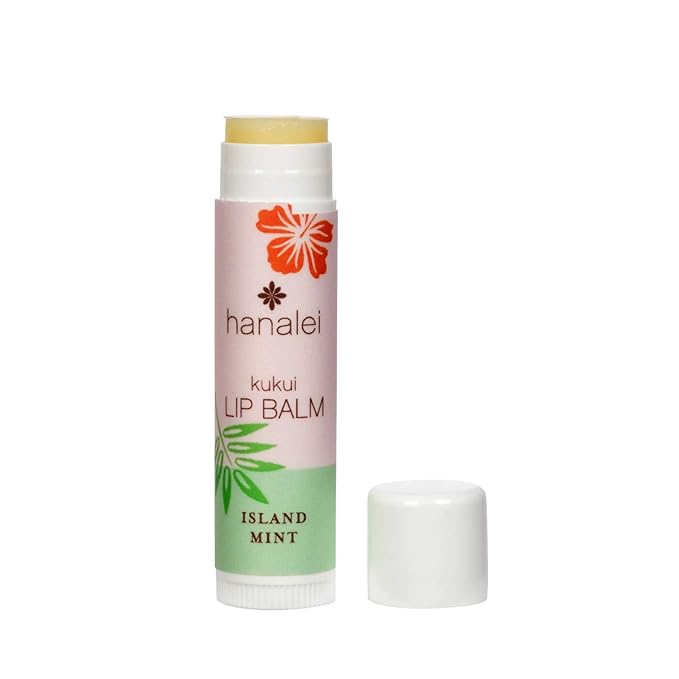 Hanalei Mint Lip Balm and Moisturizer - Natural Kukui Oil, Beeswax Lip Moisturizer - Hydrates, Soothes Dry, Chapped Lips - Made in USA - Island Mint Flavor-Velvo Beauty