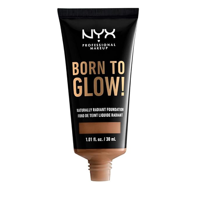 NYX PROFESSIONAL MAKEUP Born To Glow Naturally Radiant Foundation, Medium Coverage - Mahogany-Velvo Beauty