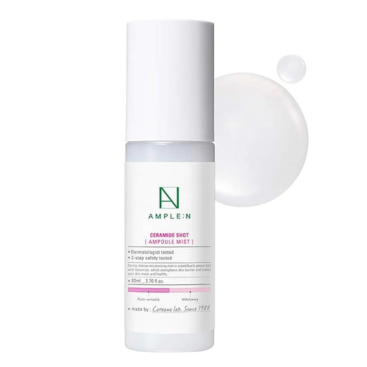 CORÉANA AMPLE:N Ceramide Shot Ampoule Mist - Hydrating Face Spray to Strengthen Skin Barrier – Moisturizing and Skin Repairing Face Ampoule Mist to Restore Vitality, 2.7 fl.oz.-Velvo Beauty