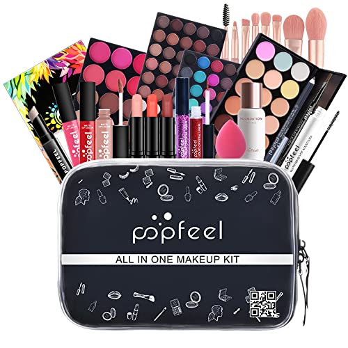 All-in-one Holiday Make up Gift Set | Makeup Kit for Women Full Kit Essential Starter Bundle Include Eyeshadow Palette Lipstick Blush Foundation Concealer Face Powder Mascara Lipgloss Brush-Velvo Beauty