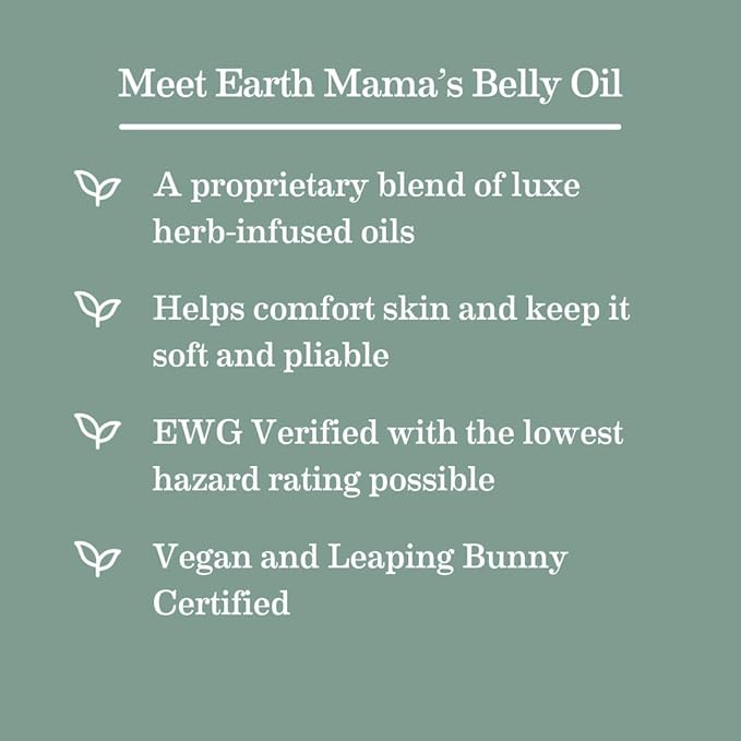 Earth Mama Belly Oil for Dry Skin | Calendula Skin Care Moisturizer Oil to Encourage Natural Elasticity and Help Prevent Stretch Marks During Pregnancy and Postpartum, 4-Fluid Ounce (3-Pack)-Velvo Beauty