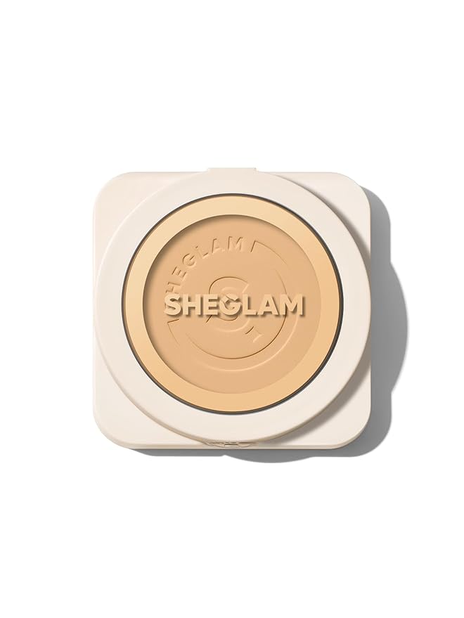 SHEGLAM SKin-Focus Full Coverage Powder Foundation Oil-Control Lightweight Face Pressed Powder Makeup-Shell-Velvo Beauty