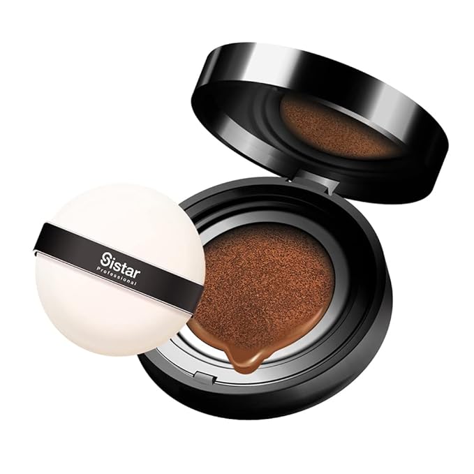 Sistar Skin Perfecting BB Cushion Full Coverage Long Lasting Natural Glow Foundation On The Go Case With Mirror (Deep)-Velvo Beauty