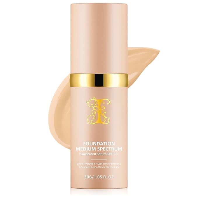 Foundation 4 in 1, SPF 50, Medium Coverage, Hydrating Color Changing Foundation Makeup Liquid, Long-lasting &Waterproof and Sweatproof, Neutral Finish, Suitable for All Skin Types-Velvo Beauty