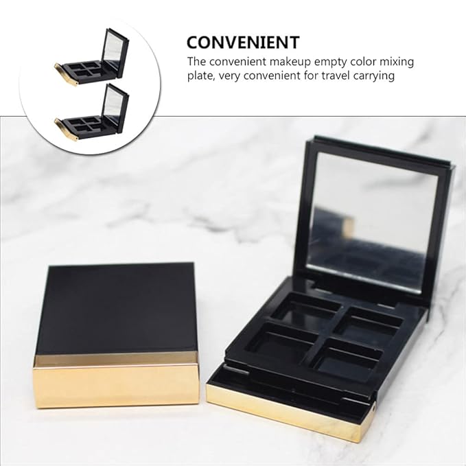 Empty Makeup Palette 2PCS Eyeshadow Makeup Palette with Mirror Plastic Cosmetic Storage Case for Makeup Eyeshadow Lipstick-Velvo Beauty