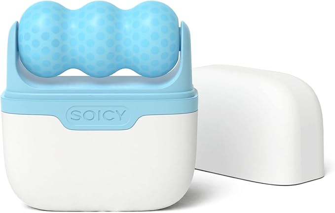 Ice Roller for Face ，Ice Face Roller Cold Therapy Tools, Cold Facial Ice Roller Massager for Eye Puffiness, Migraine, TMJ Pain Relief & Minor Injury, Skin Care Products (Blue)-Velvo Beauty