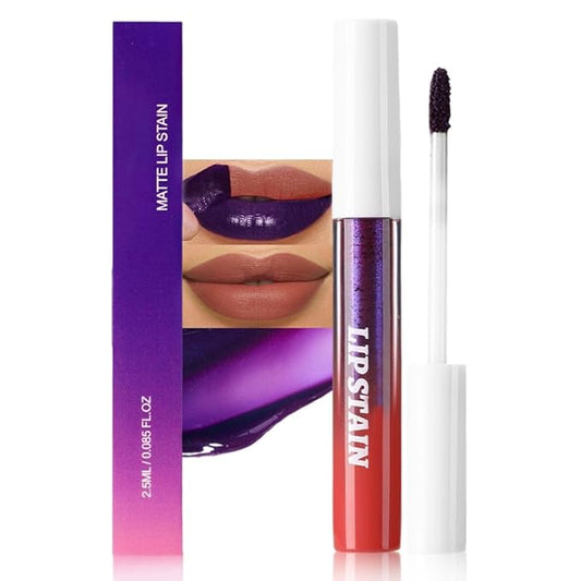 evpct Nude Brown Peel Off Lip Stain Tints, Liquid Lipstick Lip Stain Long Lasting Waterproof for Women, Non-stick Cup Lipstick Peel Off Highly Pigmented Not Faded Smudge-proof Easy to Apply, 04-Velvo Beauty
