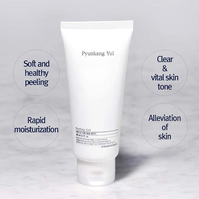 Pyunkang Yul PKY Peeling Gel with Immediate Visible Effect, Mild and Smooth Face Scrub with Papaya and AHA, Zero-Irritation, Korean Skincare (3.4 Fl.Oz, 100ml)-Velvo Beauty