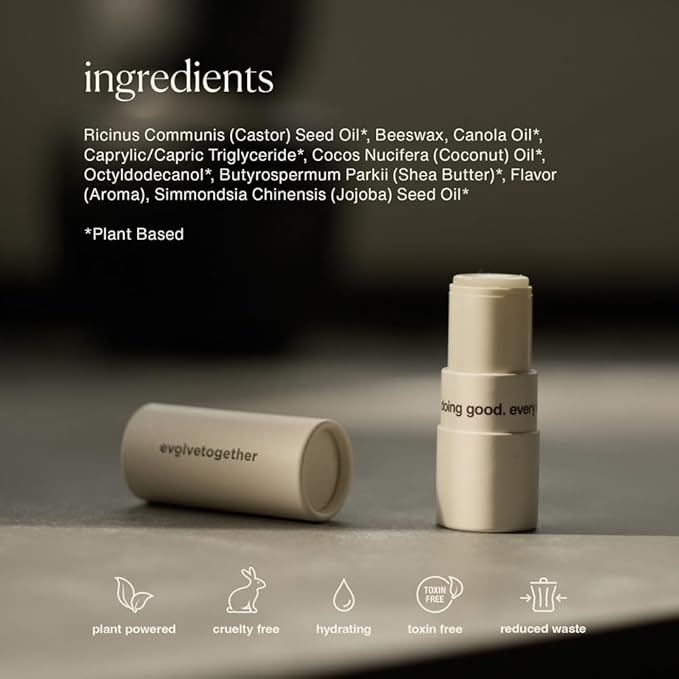 evolvetogether Lip Balm for Women & Men | Plant-Powered Hydration with Calming Lavender | Multi-Use Stick for Lips, Cuticles, Cheeks | Cruelty-Free, Paraben-Free | Made in USA (Provence, 1 Oz)-Velvo Beauty