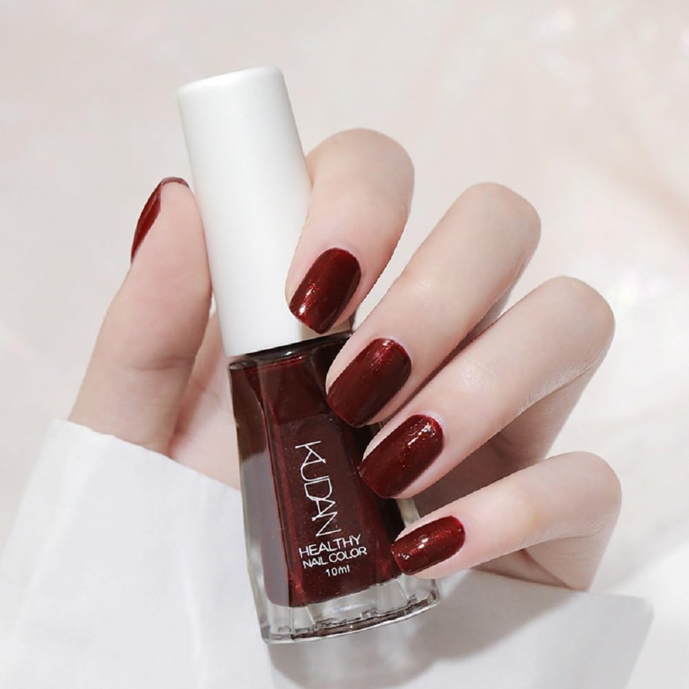 Nail Polish set - Nail Lacquer Quick Dry, Full Size, Vibrant, Colorful, Trendy, Glitter, Glossy, Metallic, Matte Nail Art Nail Shades (N11 Wine red flash fine, 52g)-Velvo Beauty