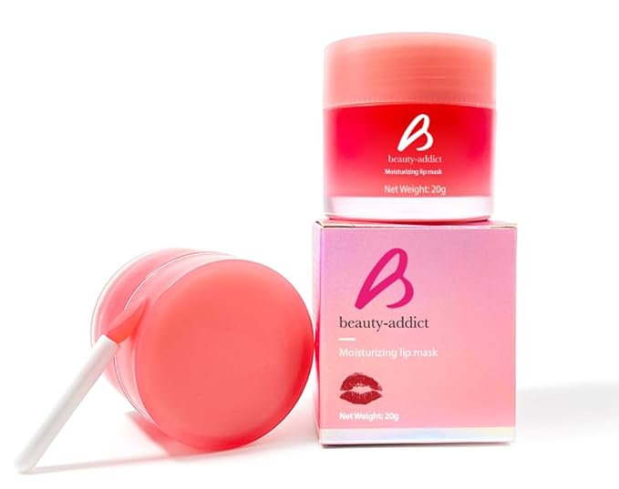 BEAUTY ADDICT Collagen Lip Mask - Strawberry Pout Lip Shine-Velvo Beauty
