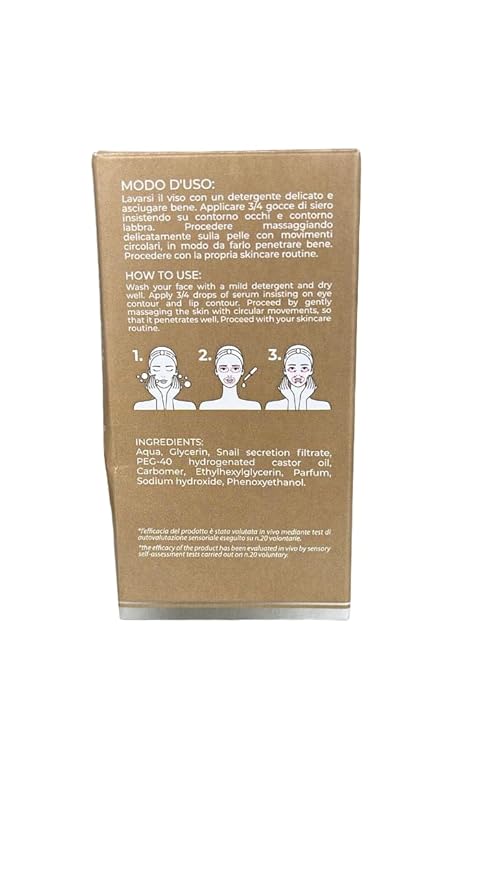 Siero Occhi e Labbra ala Bava di Lumaca e Olio di Mandorle with Snail Slime and Almond Oil for All Skin Types, 30 ml (Fl Oz 1.0) 1 unit - Made in Italy [italian import].-Velvo Beauty
