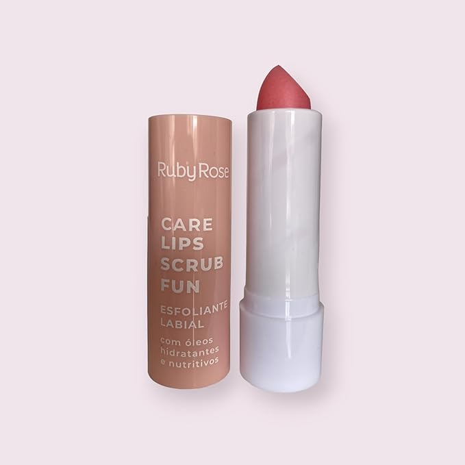 RUBY ROSE COSMETICS - EXFOLIANTE LABIAL CARE LIPS FUN STRAWBERRY LOVE, exfoliante labial en barra, tiene aceites hidratantes y nutritivos!!-Velvo Beauty