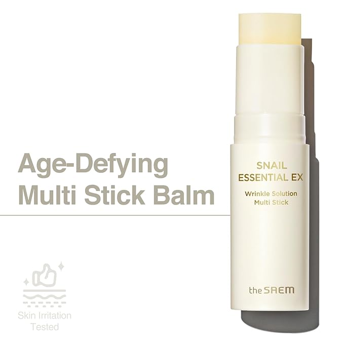 THESAEM Snail Essential EX Wrinkle Solution Multi-Purpose Balm Stick – Anti Aging & Moisturizing – Face & Eye Treatment – With Snail Collagen & Honey for Moist Glow, 0.4oz.-Velvo Beauty